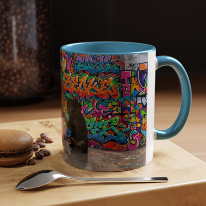 Graffiti Pug Coffee Mug — Colorful Street Art Accent Mug (11/15oz)