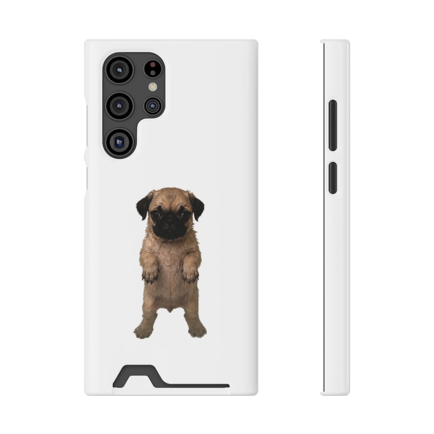 Cute Standing  Pug Card Holder Phone Case