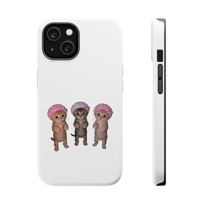 Cute Standing Kittens with Shower Caps  Phone Case