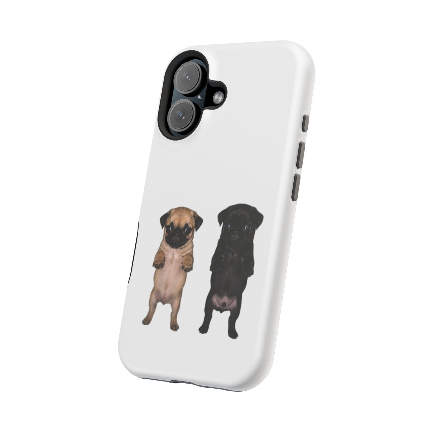 Cute Standing Pug Duo Magnetic Impact-Resistant Phone Case