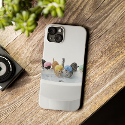Slim Phone Case — Cute Kittens in Bathtub Design