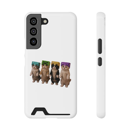 Minecraft Kittens Cat Phone Case with Card Holder
