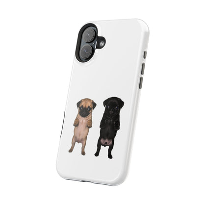 Cute Standing Pug Duo Magnetic Impact-Resistant Phone Case