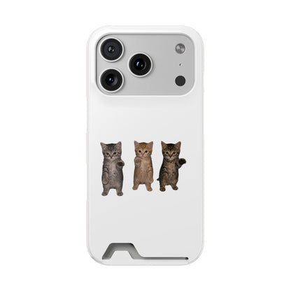 Cute Trio Kittens Phone Case with Card Holder