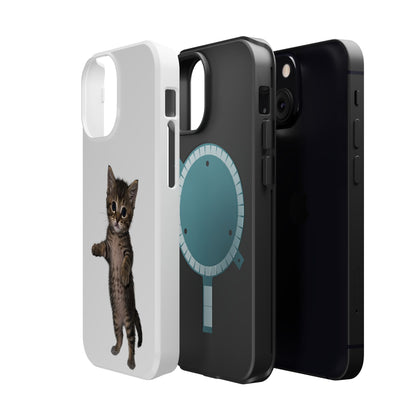 Cute Standing Kitten Magnetic Phone Case