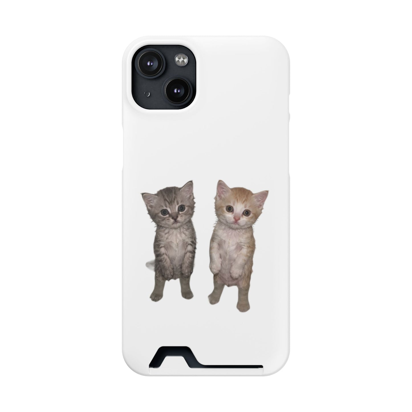 Duo Cute Kitten Phone Case with Card Holder