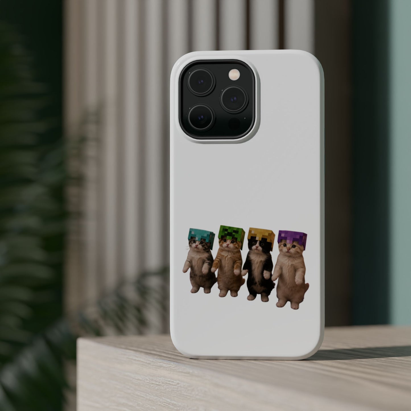 Dancing Kittens Minecraft Helmet Magnetic Impact-Resistant Phone Case