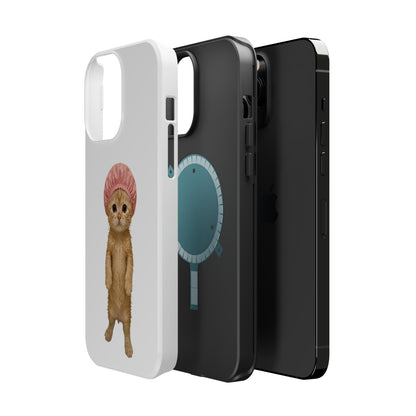 Cute Kitten in Shower Cap Magnetic Impact-Resistant Phone Case