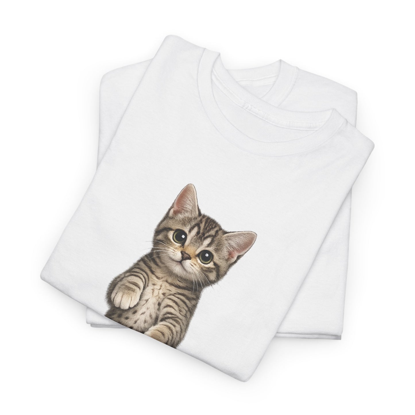 Standing Tabby Kitten T-Shirt — Cute Cat Graphic Tee for Cat Lovers