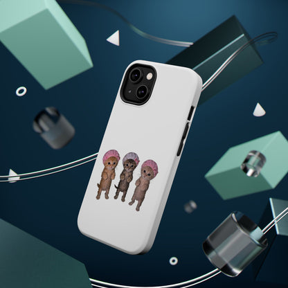 Cute Standing Kittens with Shower Caps  Phone Case