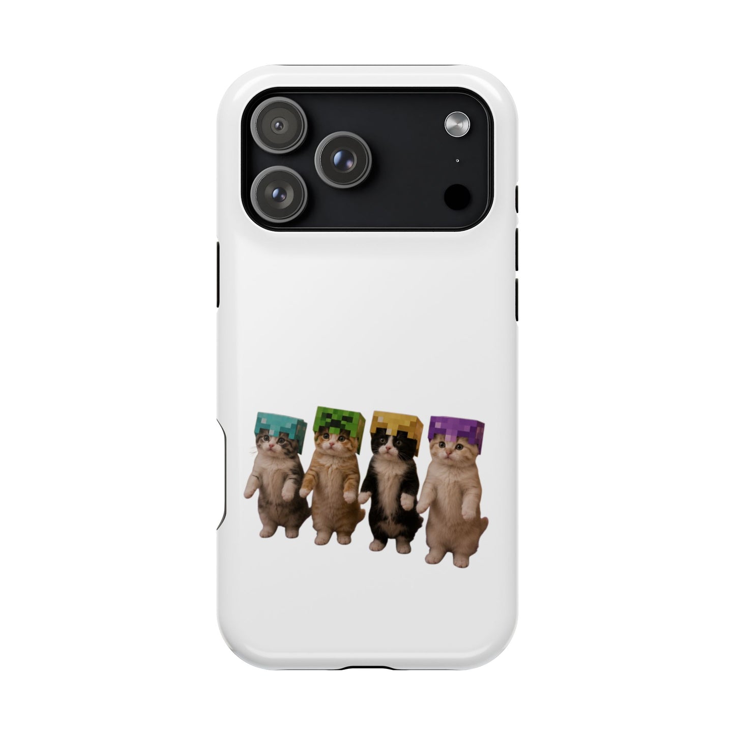 Dancing Kittens Minecraft Helmet Magnetic Impact-Resistant Phone Case