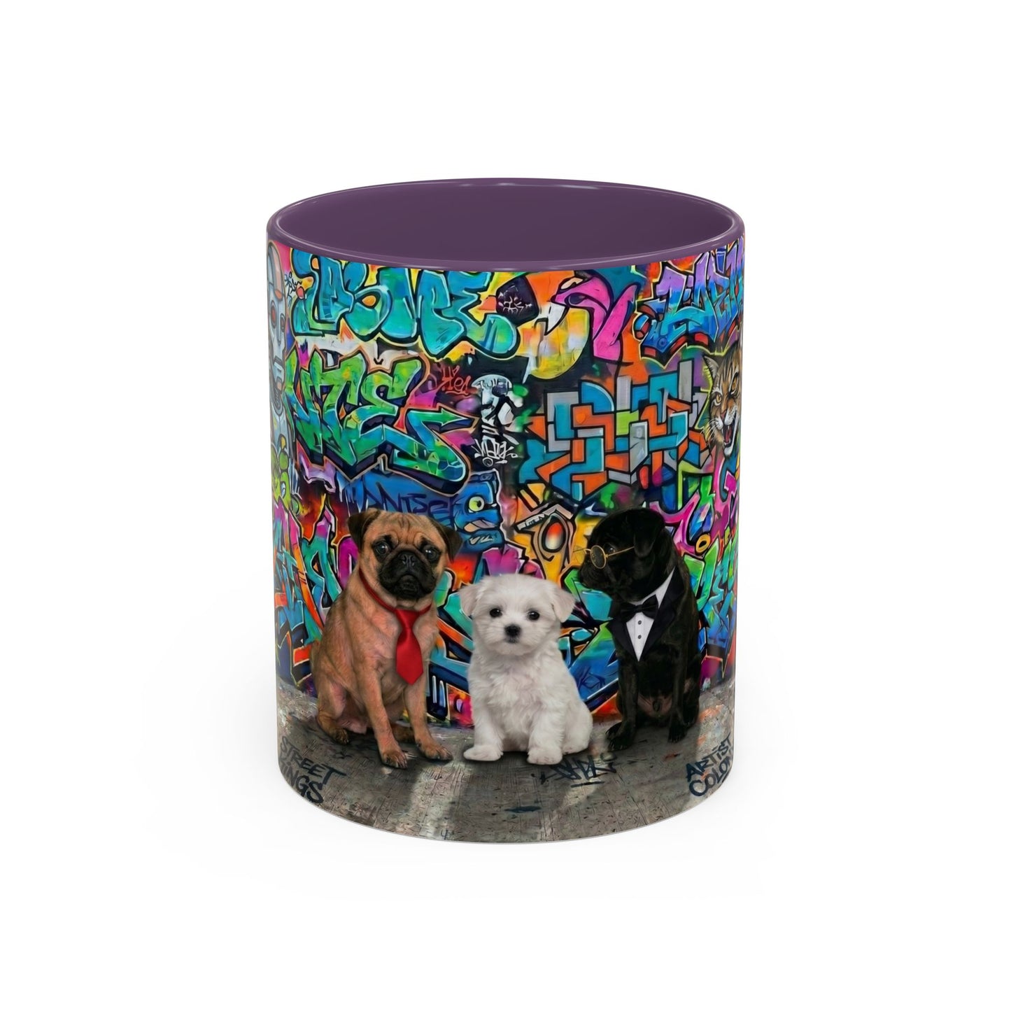 Graffiti Pets Coffee Mug — Colorful Street Art Dog & Cat Accent Mug (11/15oz)