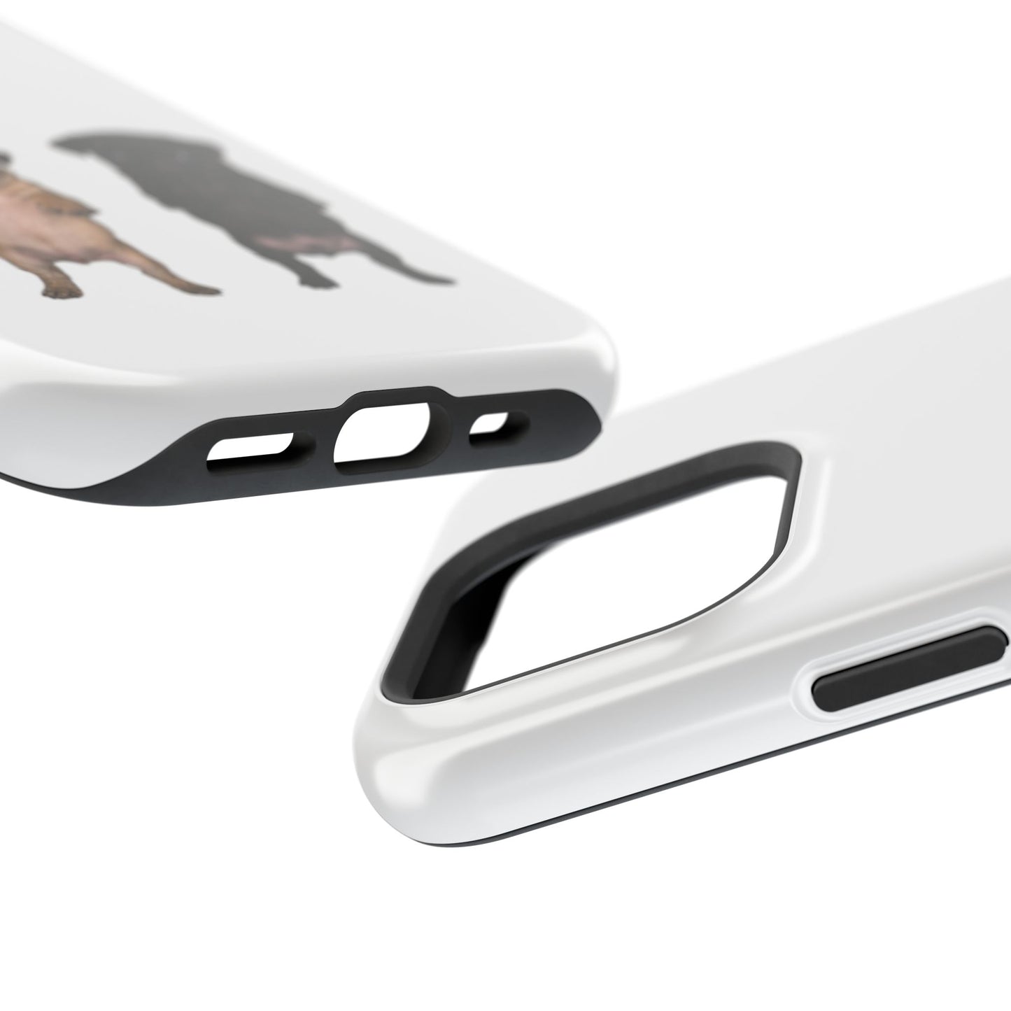 Cute Standing Pug Duo Magnetic Impact-Resistant Phone Case