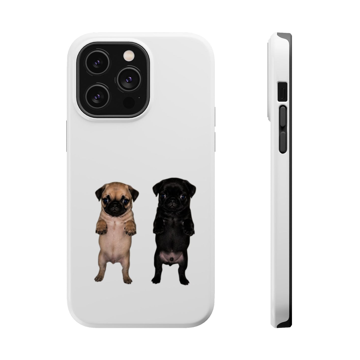 Cute Standing Pug Duo Magnetic Impact-Resistant Phone Case
