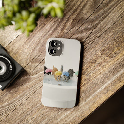 Slim Phone Case — Cute Kittens in Bathtub Design