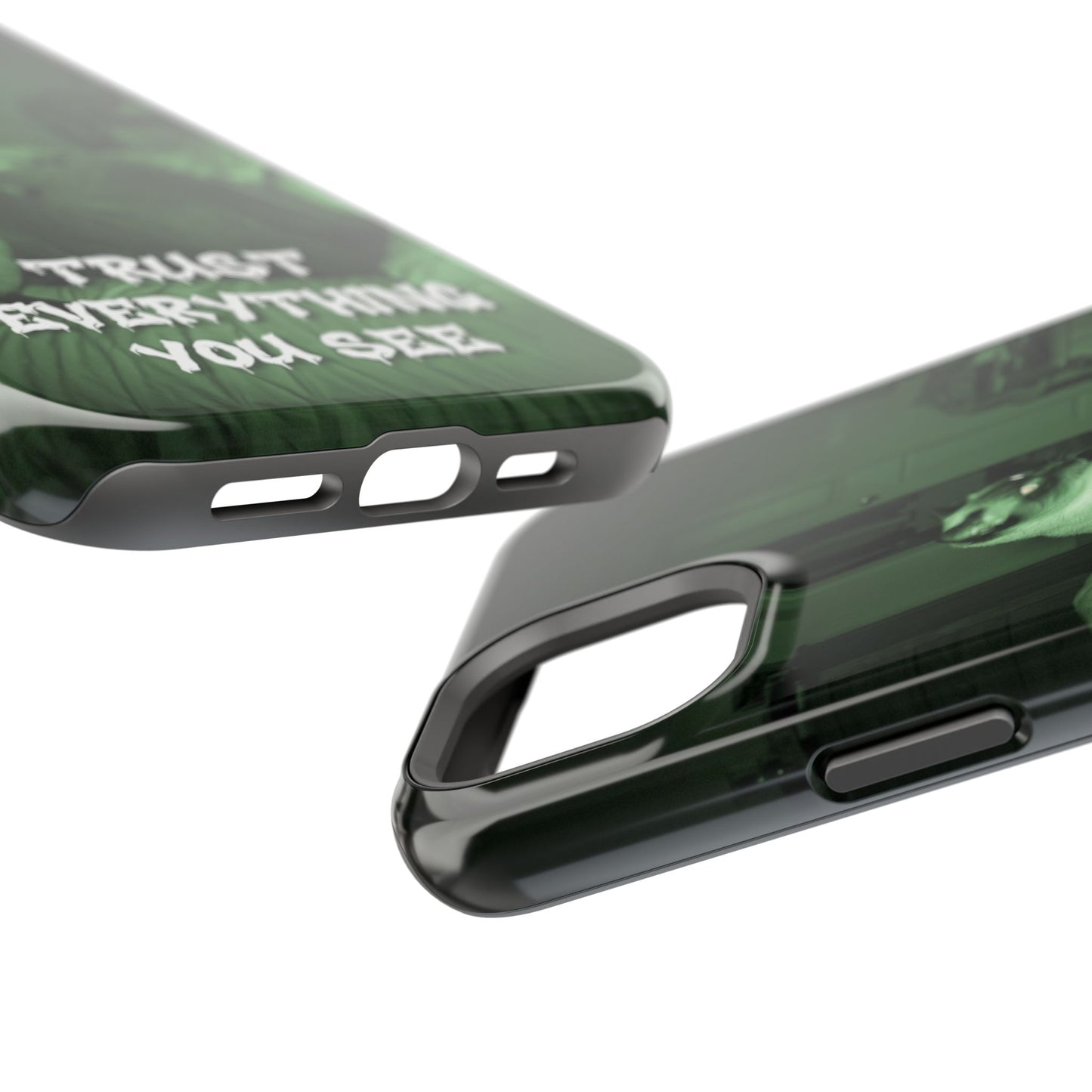 Phone Case 'Trust Everything You See' Green Dog Photo Magnetic Impact-Resistant Case