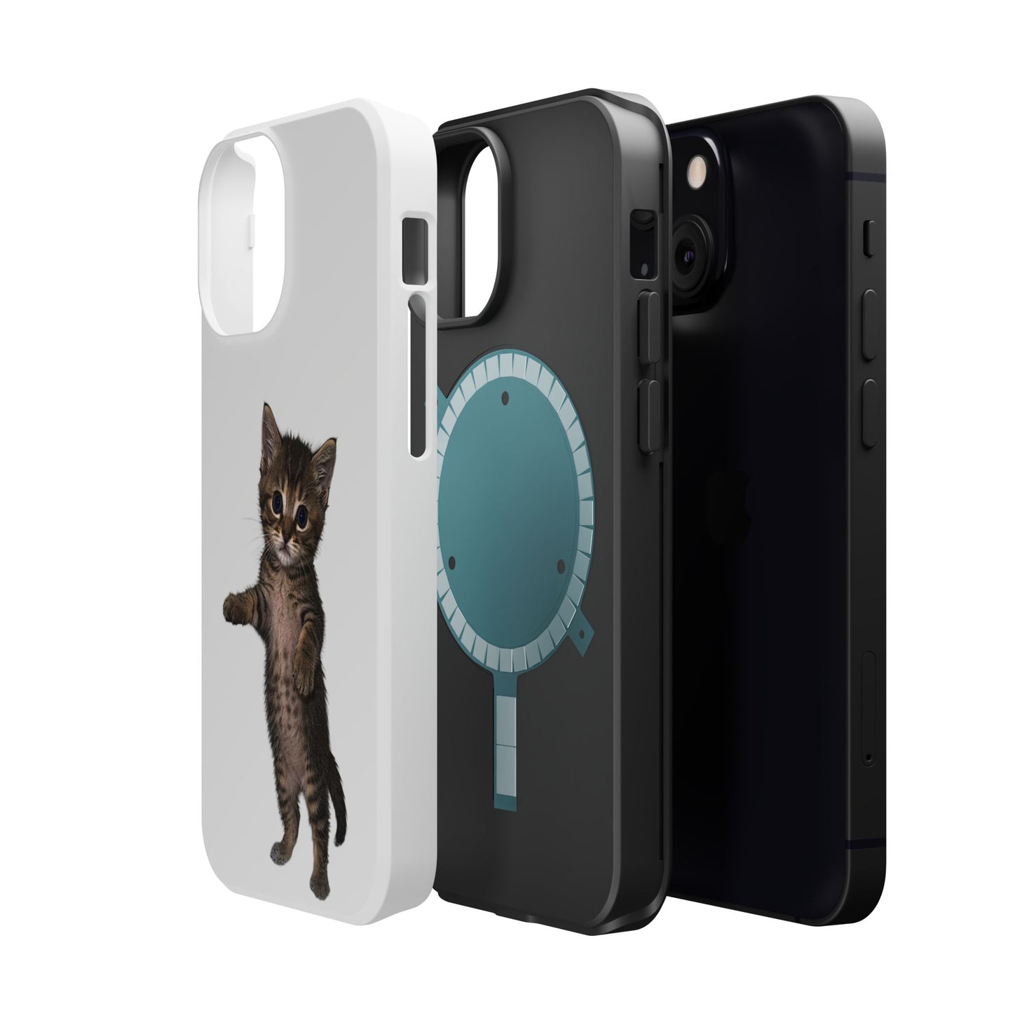 Cute Standing Kitten Magnetic Phone Case