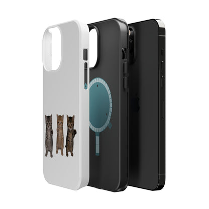 Cute Standing Trio Kittens Dancing Magnetic Impact-Resistant Phone Case