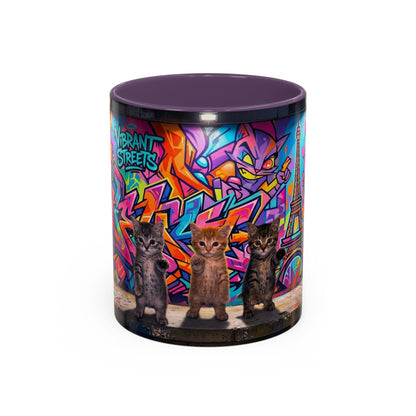 Street Kitties Graffiti Coffee Mug — Colorful Cat Art Accent Mug (11/15oz)