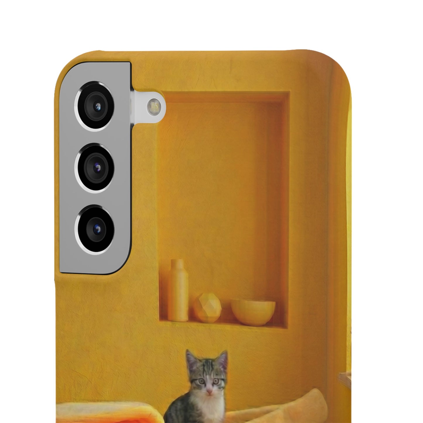 Cat Cozy Phone Case – Cute Kittens in Yellow Living Room Snap Case