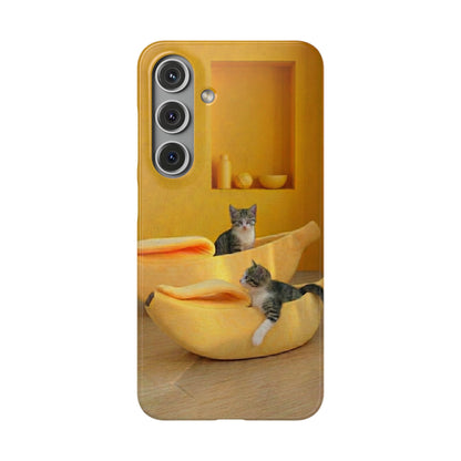 Cat Cozy Phone Case – Cute Kittens in Yellow Living Room Snap Case