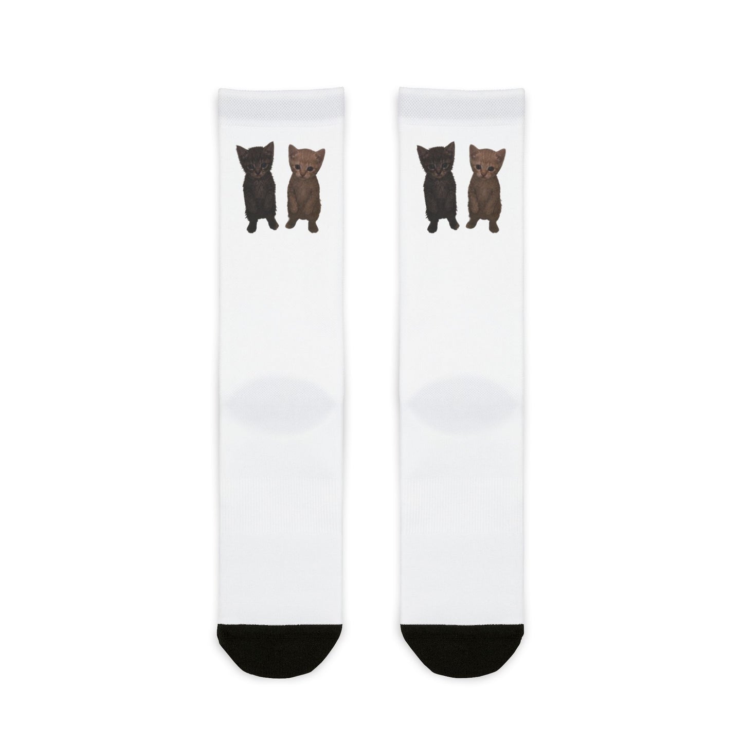 Cute Black & Brown  Cat Pair Crew Socks