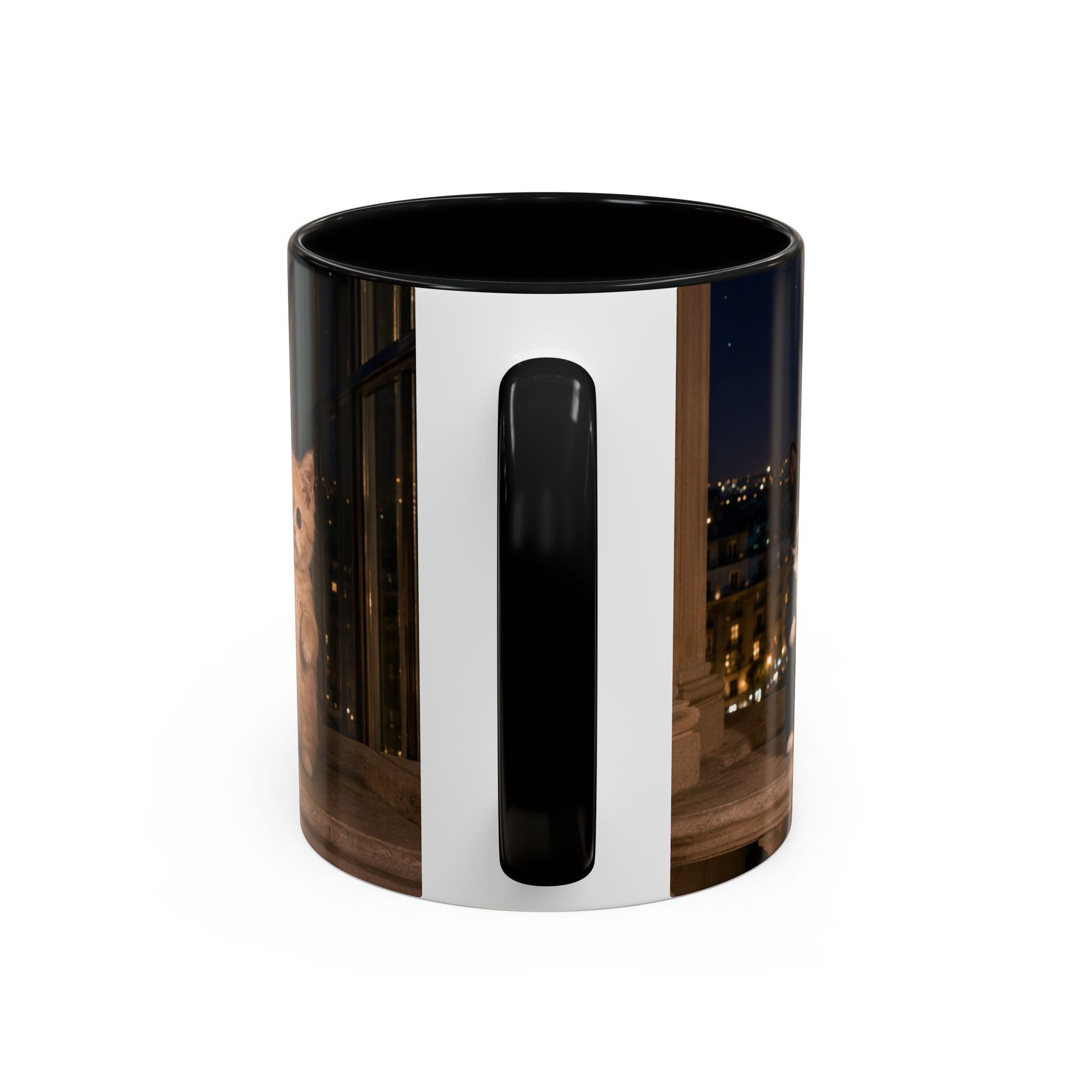 Paris Kittens Coffee Mug — Cute Cat Nightscape Accent Mug (11/15 oz)