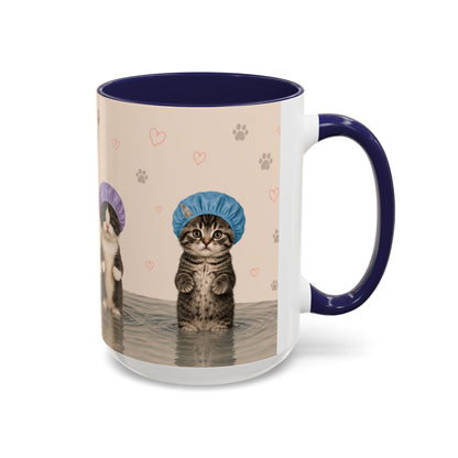 Cute Kittens in Shower Caps Accent Coffee Mug – 11/15oz