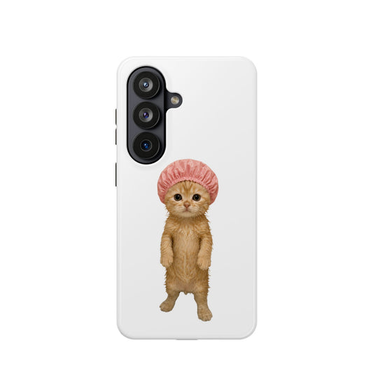 Cute Kitten in Shower Cap Magnetic Impact-Resistant Phone Case