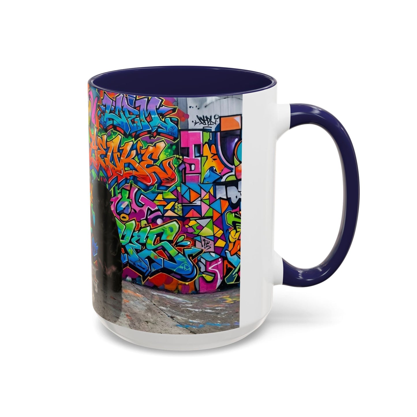 Graffiti Pug Coffee Mug — Colorful Street Art Accent Mug (11/15oz)