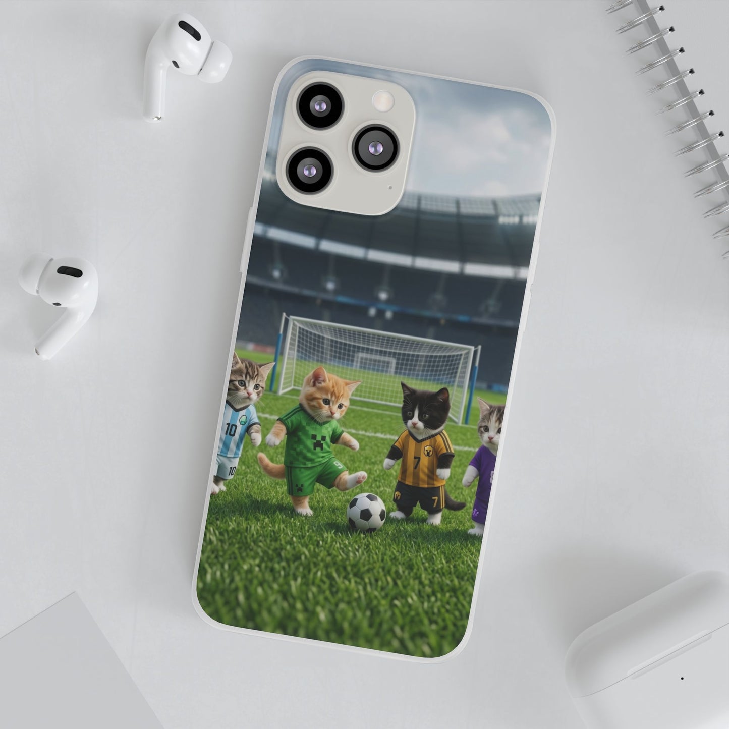 Cute Soccer Cats Phone Case — Kawaii Football Kit iPhone Cover