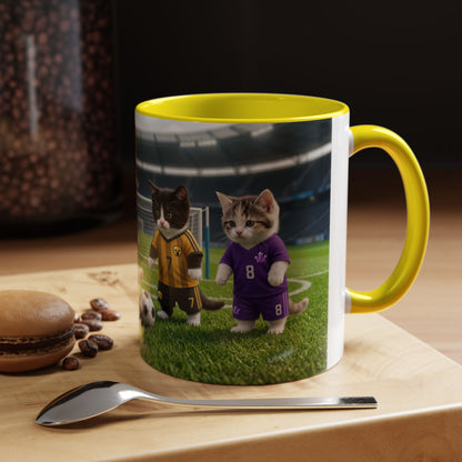 Soccer Kittens Accent Coffee Mug — Cute Cat Soccer Players 11/15oz