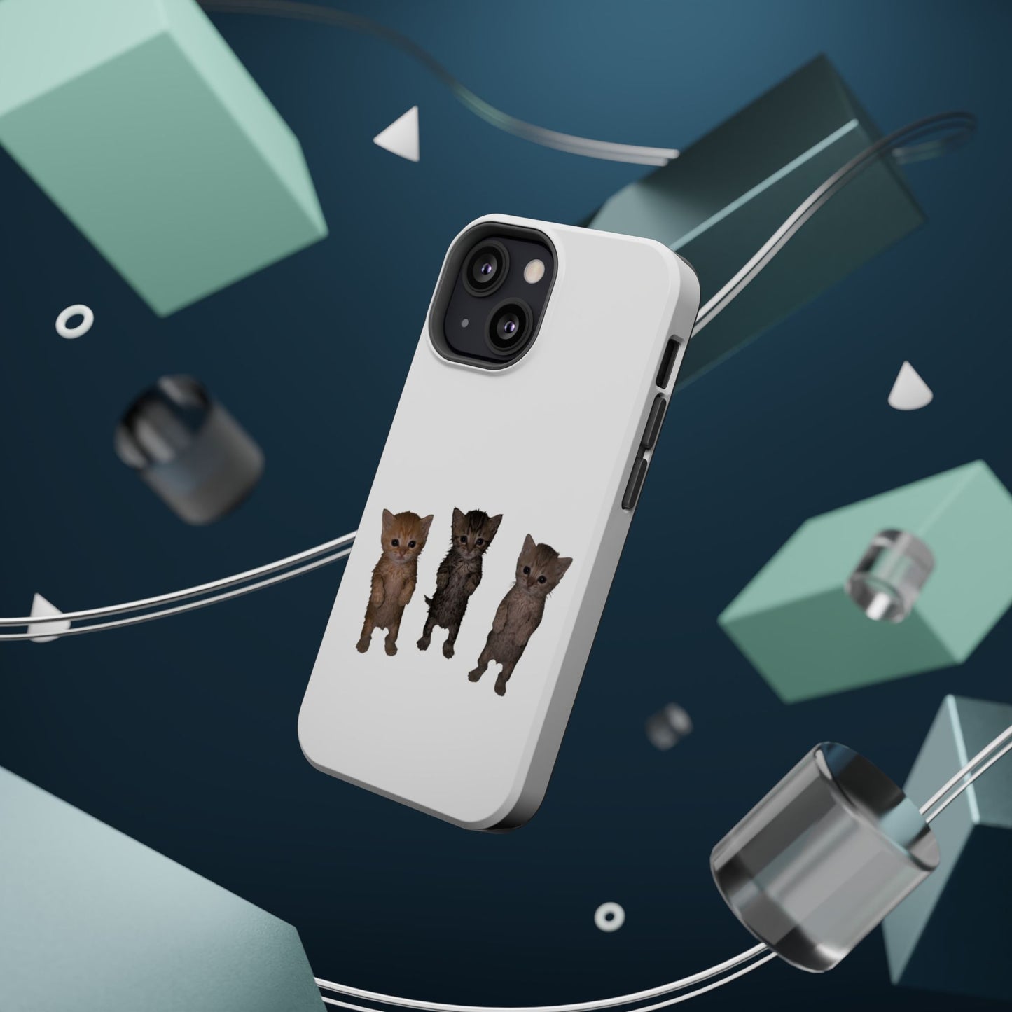 Cute Standing Kittens Magnetic Impact-Resistant Phone Case