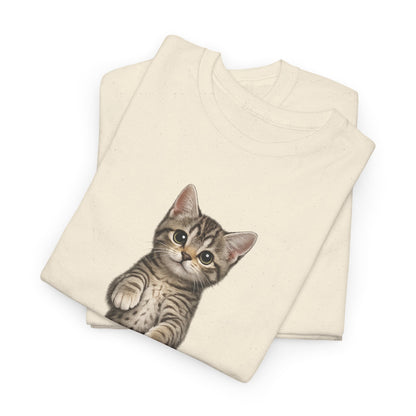 Standing Tabby Kitten T-Shirt — Cute Cat Graphic Tee for Cat Lovers