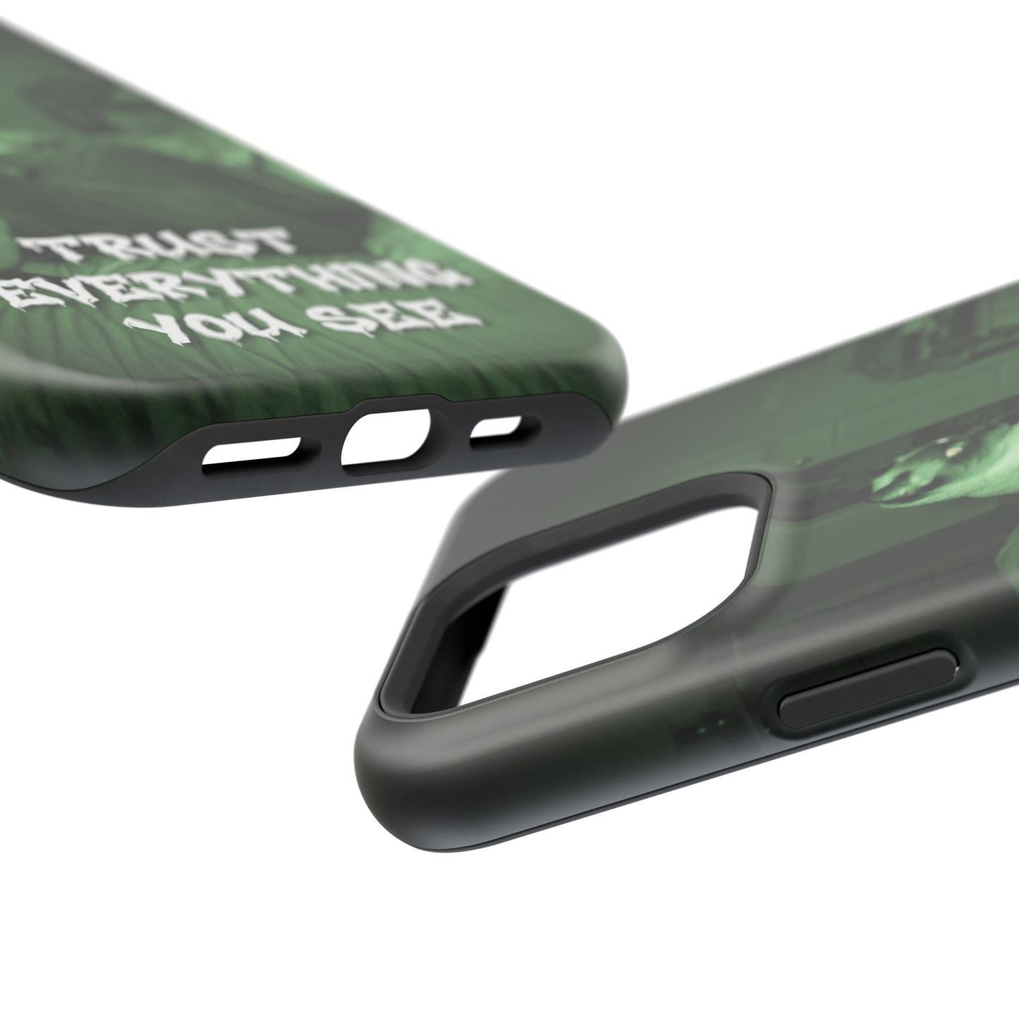 Phone Case 'Trust Everything You See' Green Dog Photo Magnetic Impact-Resistant Case