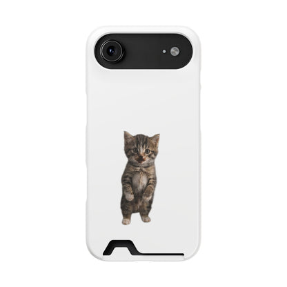 Cute Standing Kitten Phone Case with Card Holder