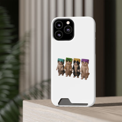 Minecraft Kittens Cat Phone Case with Card Holder