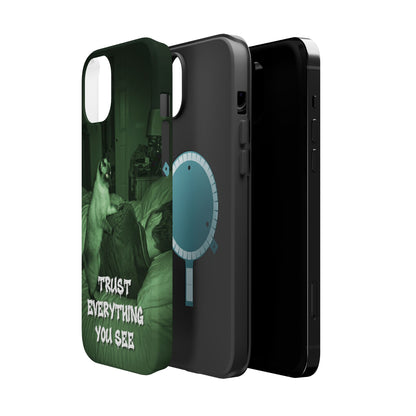 Phone Case 'Trust Everything You See' Green Dog Photo Magnetic Impact-Resistant Case