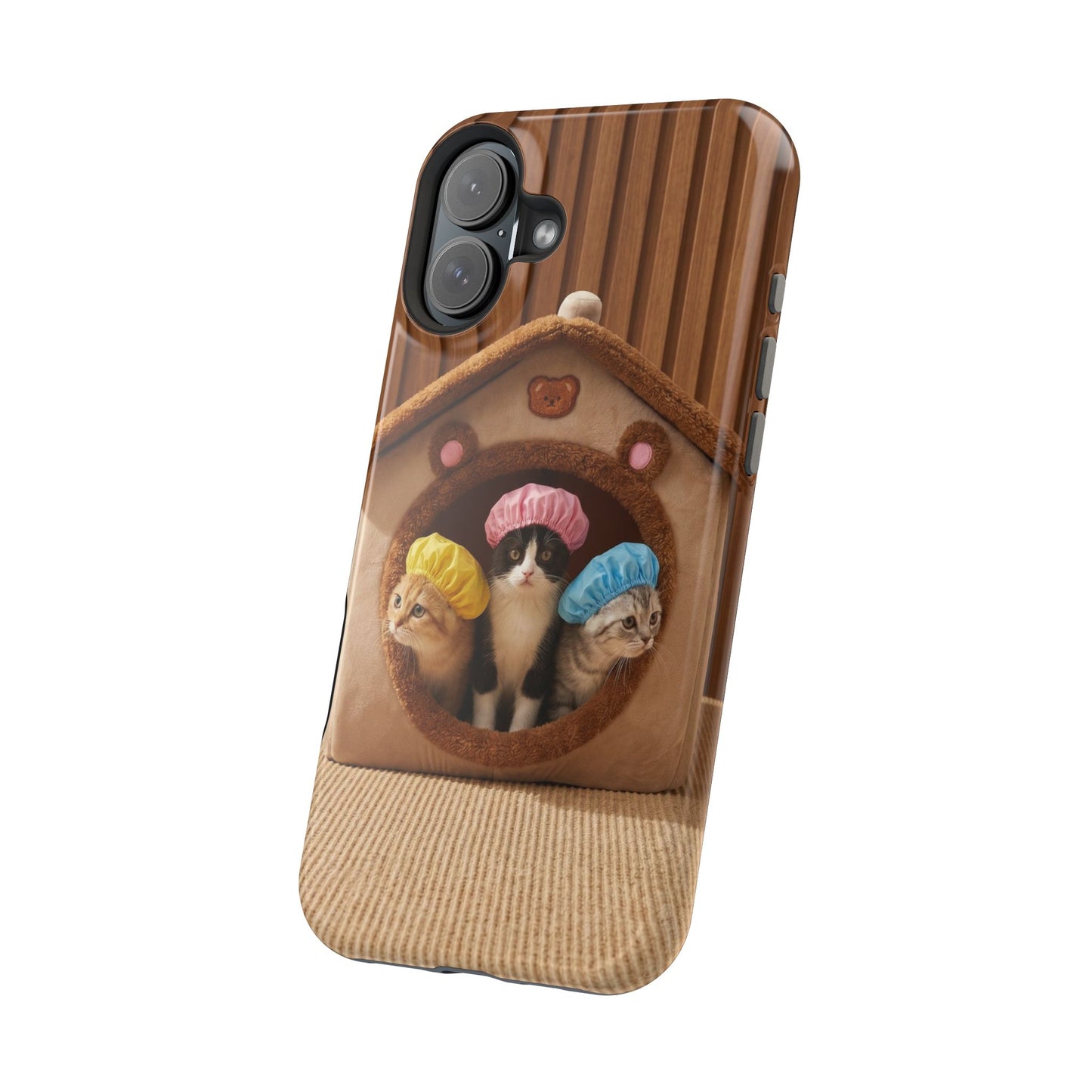 Cute Kittens in Cozy House Phone Case — Magnetic Impact-Resistant Case