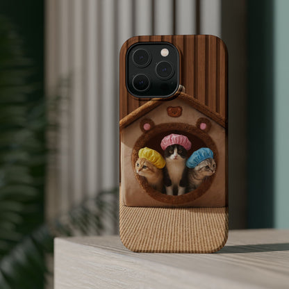 Cute Kittens in Cozy House Phone Case — Magnetic Impact-Resistant Case