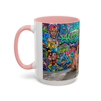 Graffiti Pug Coffee Mug — Colorful Street Art Accent Mug (11/15oz)