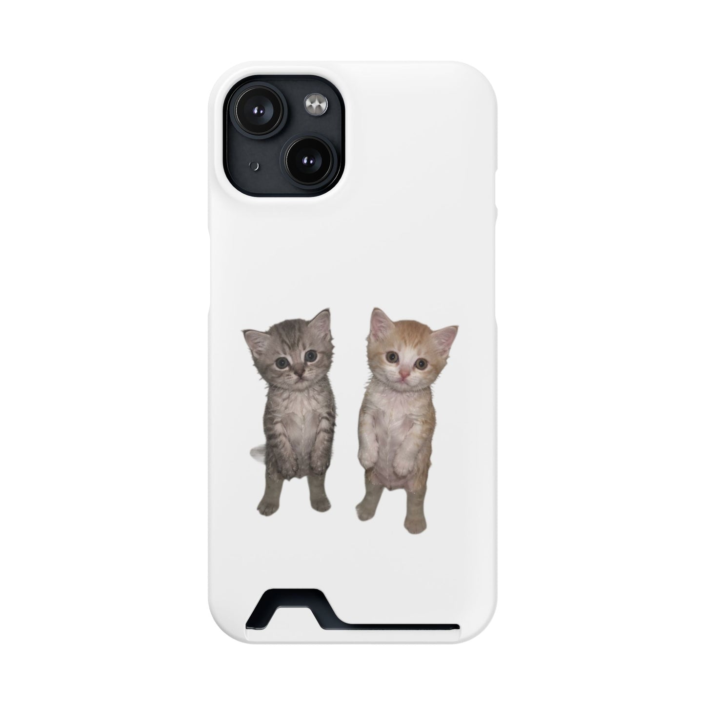 Duo Cute Kitten Phone Case with Card Holder