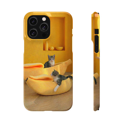 Cat Cozy Phone Case – Cute Kittens in Yellow Living Room Snap Case