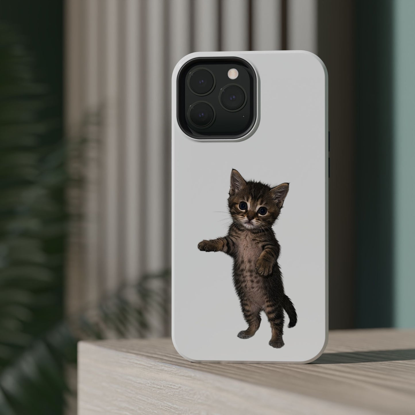 Cute Standing Kitten Magnetic Phone Case
