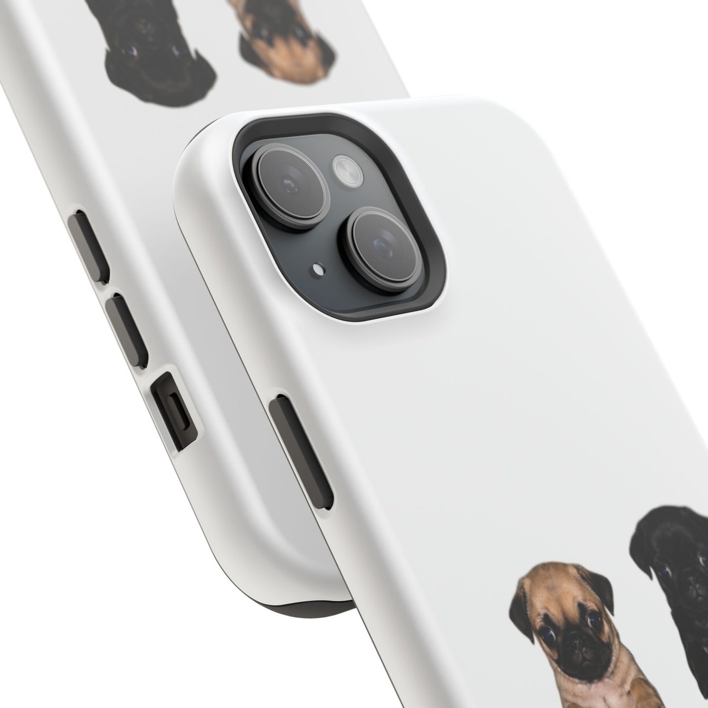 Cute Standing Pug Duo Magnetic Impact-Resistant Phone Case