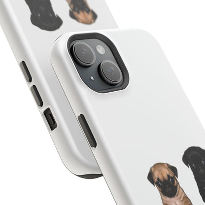 Cute Standing Pug Duo Magnetic Impact-Resistant Phone Case