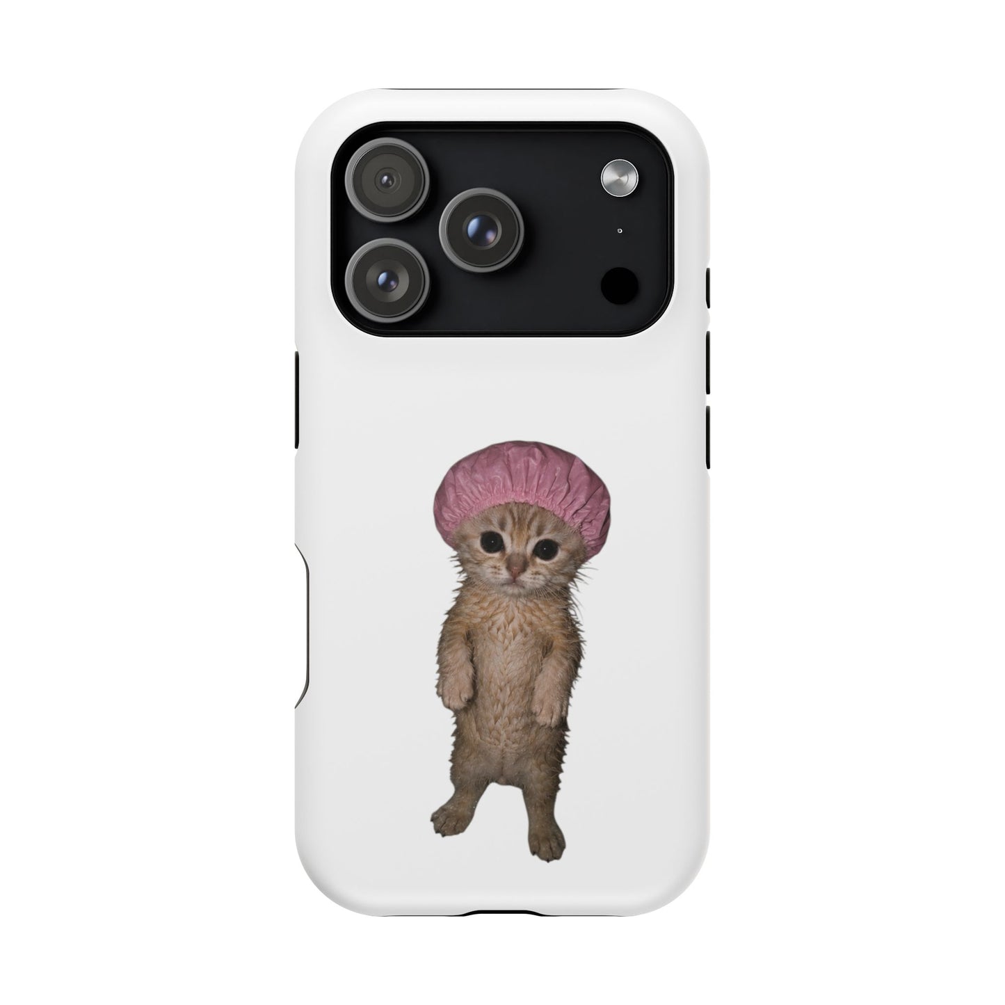 Cute Kitten in Shower Cap  Magnetic Impact-Resistant