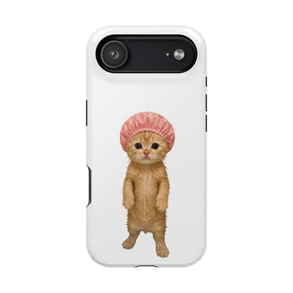 Cute Kitten in Shower Cap Magnetic Impact-Resistant Phone Case