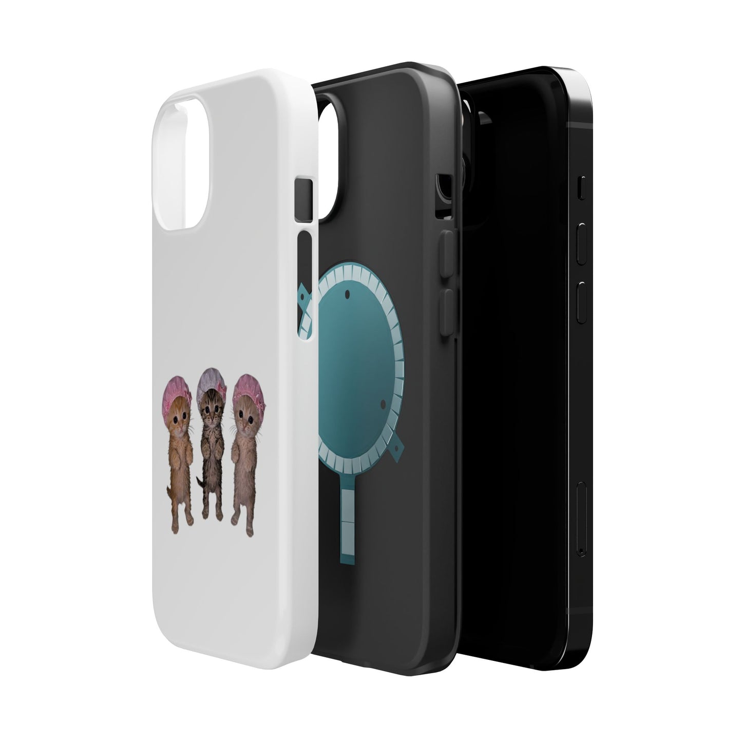 Cute Standing Kittens with Shower Caps  Phone Case