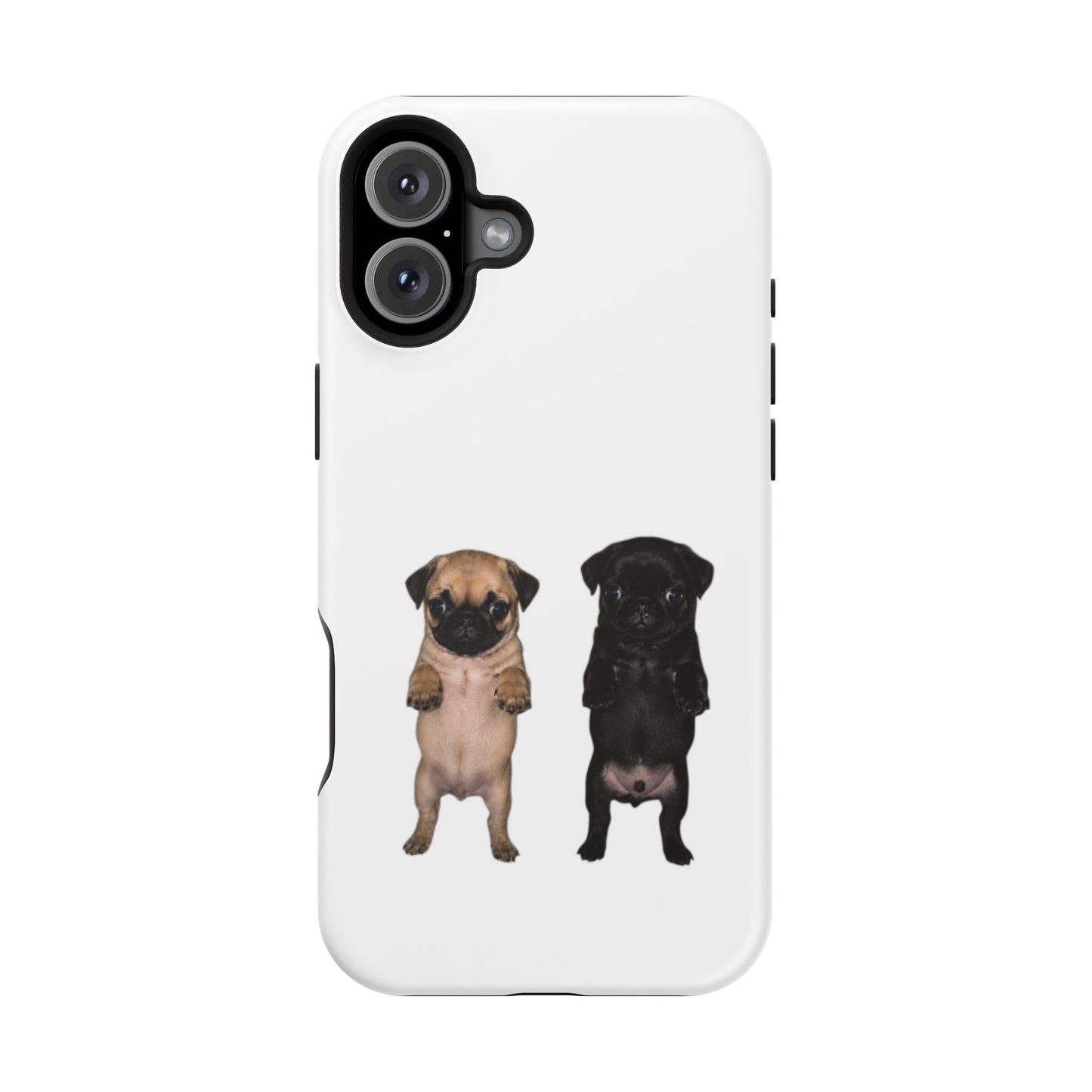 Cute Standing Pug Duo Magnetic Impact-Resistant Phone Case